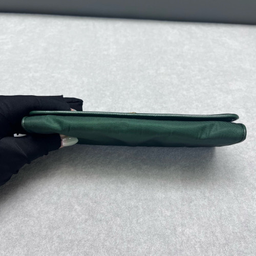 Prada Metal Continental Flap Wallet Saffiano Calfskin Green