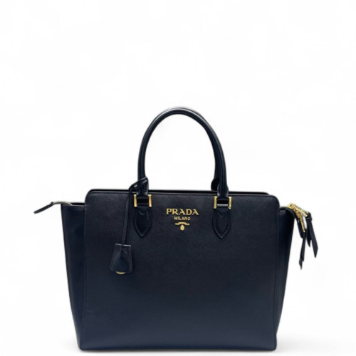 Prada Handbag Saffiano Calfskin Black