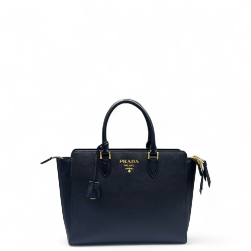 Prada Handbag Saffiano Calfskin Black