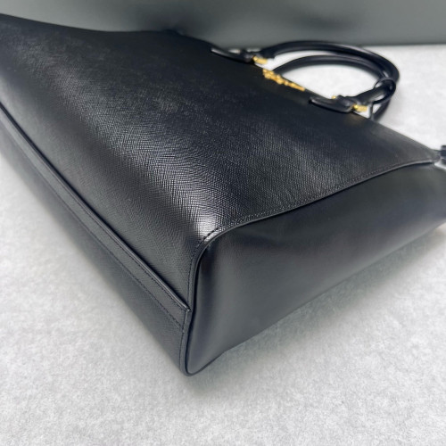 Prada Handbag Saffiano Calfskin Black