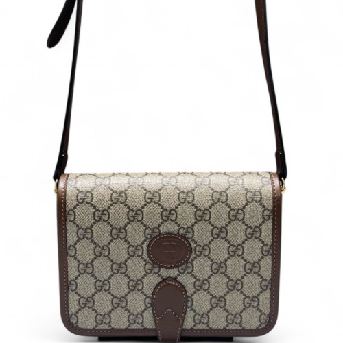 Gucci Messenger GG Supreme Monogram Beige Brown