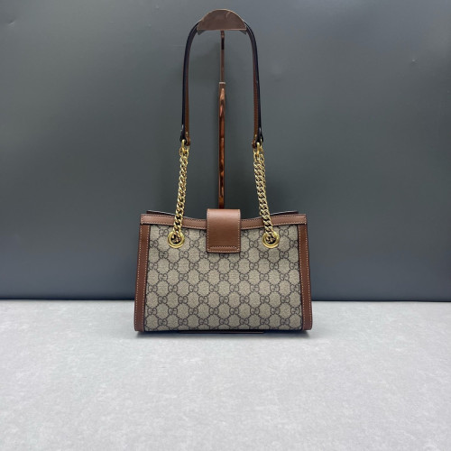 Gucci Small Padlock Tote GG Supreme Monogram Brown Beige