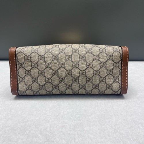 Gucci Small Padlock Tote GG Supreme Monogram Brown Beige