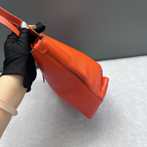 Salvatore Ferragamo Tote Bag Grained Calfskin Red Orange
