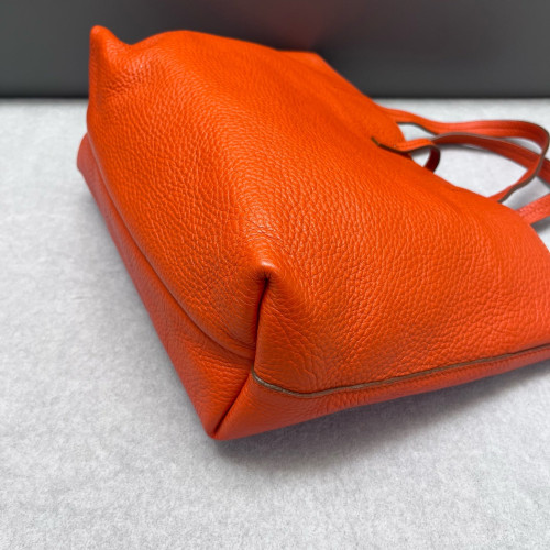 Salvatore Ferragamo Tote Bag Grained Calfskin Red Orange