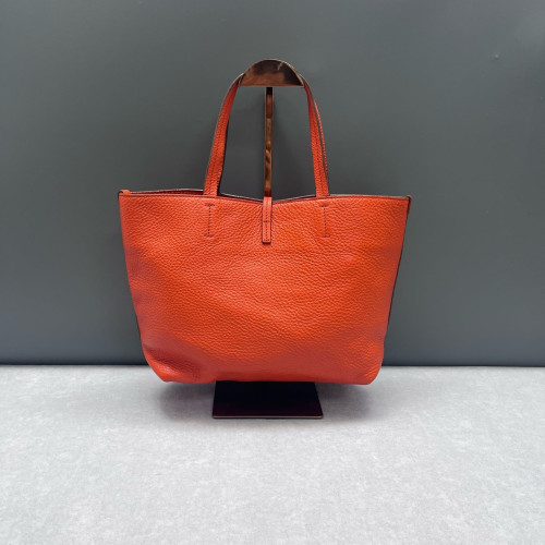 Salvatore Ferragamo Tote Bag Grained Calfskin Red Orange