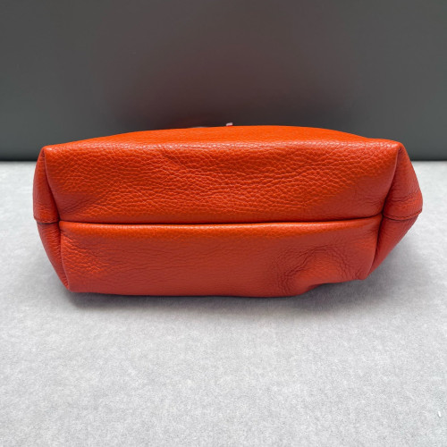Salvatore Ferragamo Tote Bag Grained Calfskin Red Orange