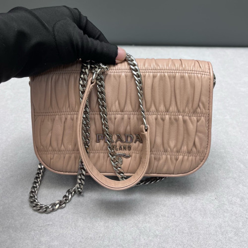 Prada Shoulder Bag Calfskin Light Pink