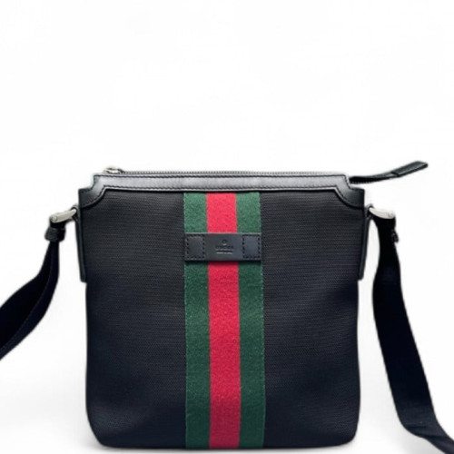 Gucci Crossbody Bag Canvas Black Green Red
