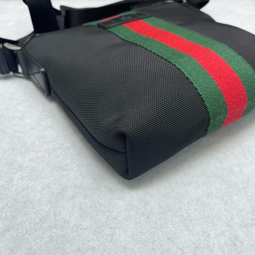 Gucci Crossbody Bag Canvas Black Green Red