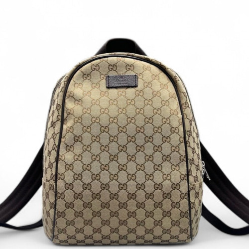 Gucci Backpack GG Supreme Monogram Beige Brown Black Gucci Backpack GG Supreme Monogram Beige Brown Black
