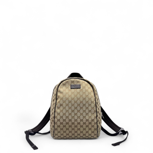 Gucci Backpack GG Supreme Monogram Beige Brown Black Gucci Backpack GG Supreme Monogram Beige Brown Black