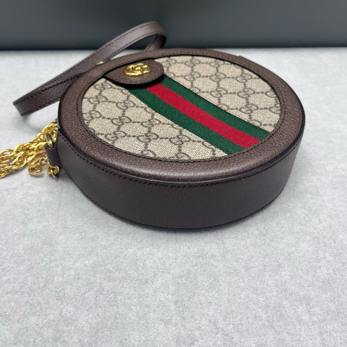 Gucci Web Mini Ophidia Round Bag GG Supreme Monogram Brown Beige Green