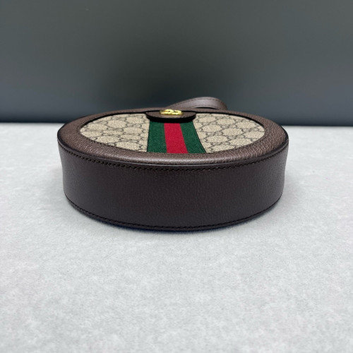 Gucci Web Mini Ophidia Round Bag GG Supreme Monogram Brown Beige Green