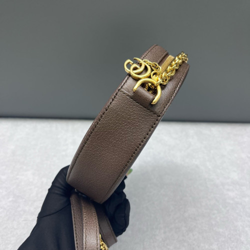 Gucci Web Mini Ophidia Round Bag GG Supreme Monogram Brown Beige Green