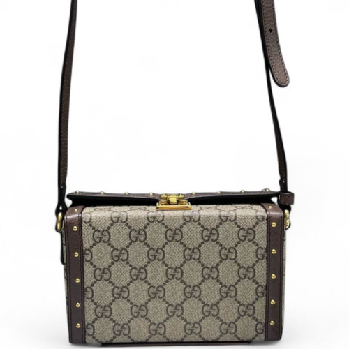 Gucci Box Bag GG Supreme Monogram Beige Brown Gucci Box Bag GG Supreme Monogram Beige Brown