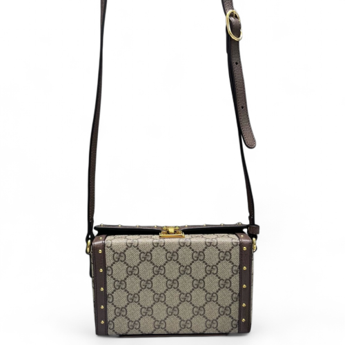 Gucci Box Bag GG Supreme Monogram Beige Brown Gucci Box Bag GG Supreme Monogram Beige Brown