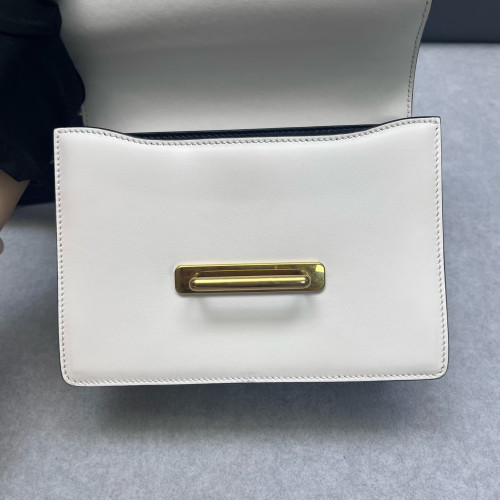 Prada Small Pionniere Shoulder Bag Calfskin Black White