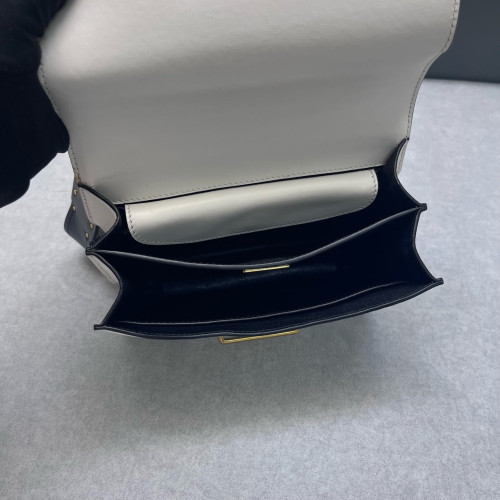 Prada Small Pionniere Shoulder Bag Calfskin Black White