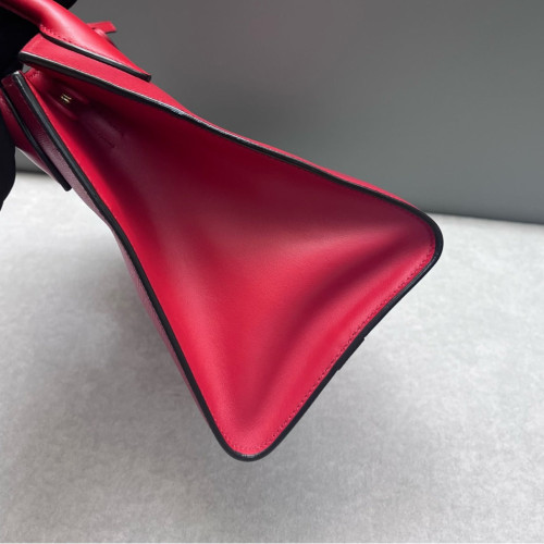 Prada Small Monochrome Tote Saffiano Calfskin Red
