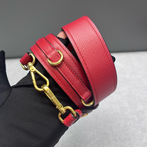 Prada Small Monochrome Tote Saffiano Calfskin Red