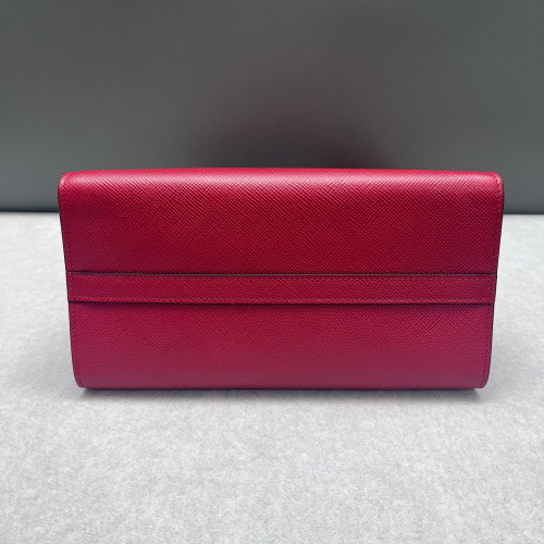 Prada Small Monochrome Tote Saffiano Calfskin Red