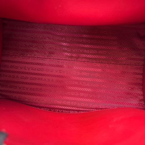 Prada Small Monochrome Tote Saffiano Calfskin Red
