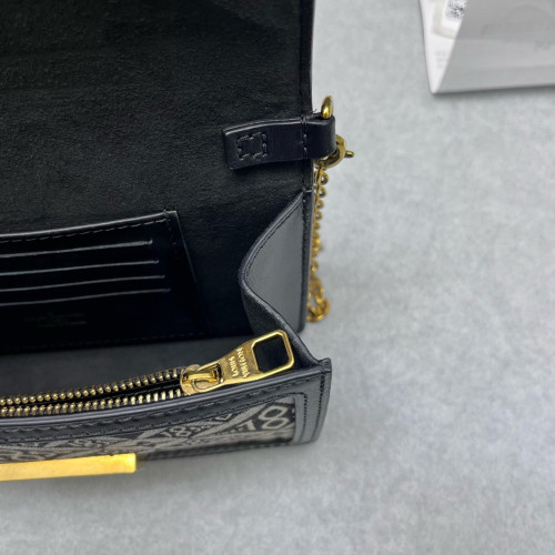 Louis Vuitton 1854 Dauphine Chain Wallet Since 1854 Jacquard Black White Louis Vuitton 1854 Dauphine Chain Wallet Since 1854 Jacquard Black White