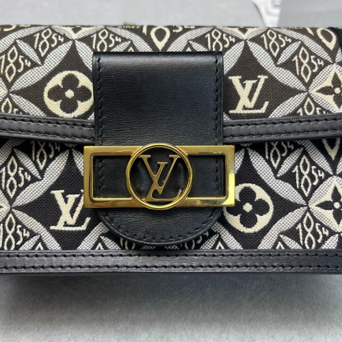 Louis Vuitton 1854 Dauphine Chain Wallet Since 1854 Jacquard Black White Louis Vuitton 1854 Dauphine Chain Wallet Since 1854 Jacquard Black White