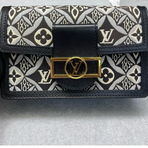 Louis Vuitton 1854 Dauphine Chain Wallet Since 1854 Jacquard Black White Louis Vuitton 1854 Dauphine Chain Wallet Since 1854 Jacquard Black White