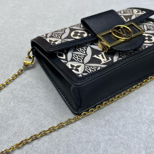 Louis Vuitton 1854 Dauphine Chain Wallet Since 1854 Jacquard Black White Louis Vuitton 1854 Dauphine Chain Wallet Since 1854 Jacquard Black White