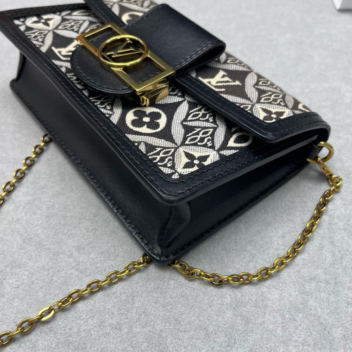 Louis Vuitton 1854 Dauphine Chain Wallet Since 1854 Jacquard Black White Louis Vuitton 1854 Dauphine Chain Wallet Since 1854 Jacquard Black White