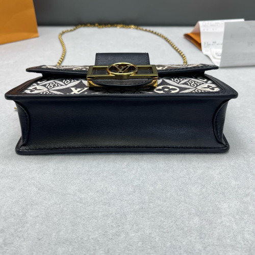 Louis Vuitton 1854 Dauphine Chain Wallet Since 1854 Jacquard Black White Louis Vuitton 1854 Dauphine Chain Wallet Since 1854 Jacquard Black White