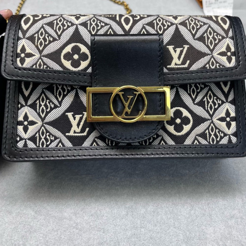 Louis Vuitton 1854 Dauphine Chain Wallet Since 1854 Jacquard Black White Louis Vuitton 1854 Dauphine Chain Wallet Since 1854 Jacquard Black White