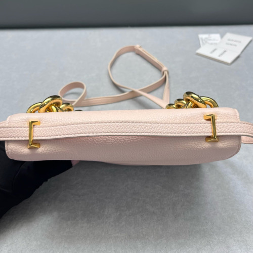 Bottega Veneta Shoulder Bag Grained Calfskin Nude Pink