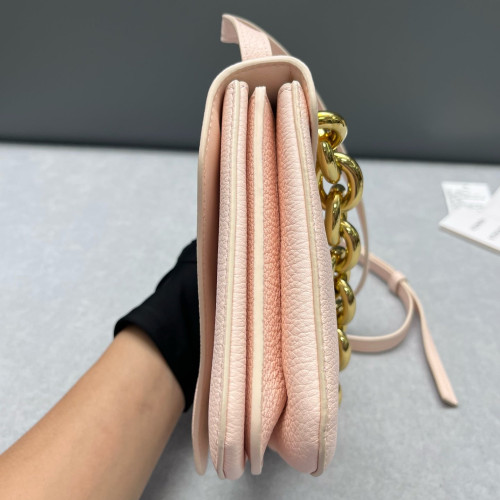 Bottega Veneta Shoulder Bag Grained Calfskin Nude Pink