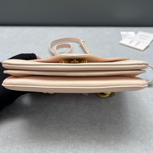 Bottega Veneta Shoulder Bag Grained Calfskin Nude Pink