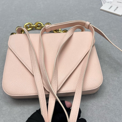 Bottega Veneta Shoulder Bag Grained Calfskin Nude Pink