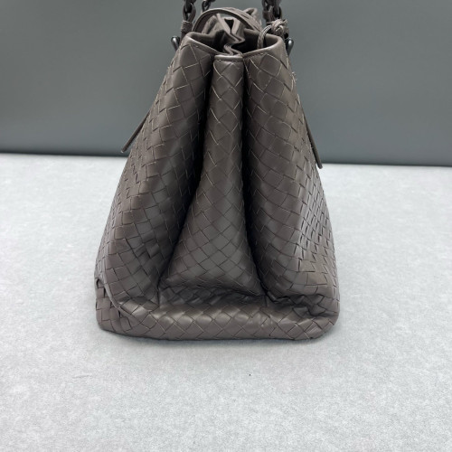 Bottega Veneta Large Roma Tote Bag Calfskin Intrecciato Grey