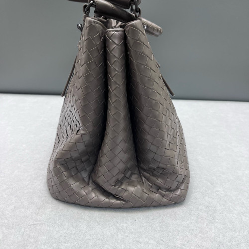 Bottega Veneta Large Roma Tote Bag Calfskin Intrecciato Grey