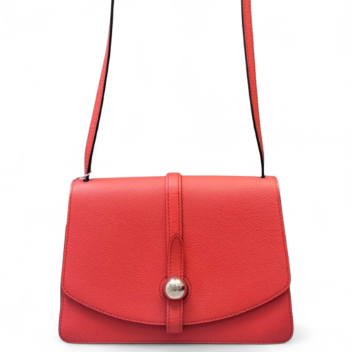 Moynat Madeleine Shoulder Bag Grained Calfskin Red