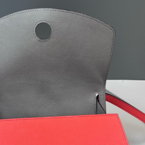 Moynat Madeleine Shoulder Bag Grained Calfskin Red