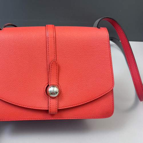 Moynat Madeleine Shoulder Bag Grained Calfskin Red