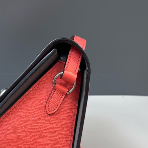 Moynat Madeleine Shoulder Bag Grained Calfskin Red