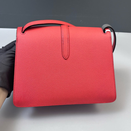 Moynat Madeleine Shoulder Bag Grained Calfskin Red