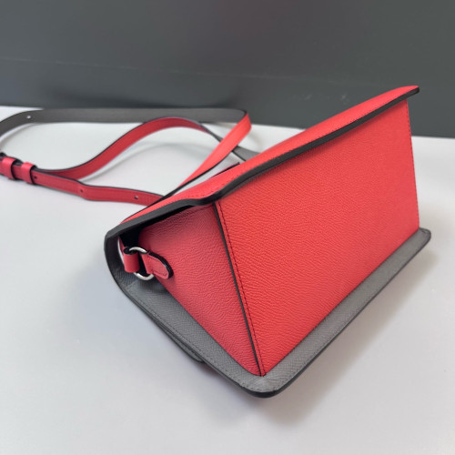 Moynat Madeleine Shoulder Bag Grained Calfskin Red