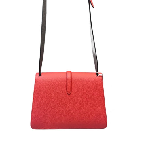 Moynat Madeleine Shoulder Bag Grained Calfskin Red