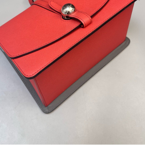 Moynat Madeleine Shoulder Bag Grained Calfskin Red