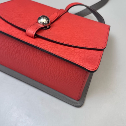 Moynat Madeleine Shoulder Bag Grained Calfskin Red