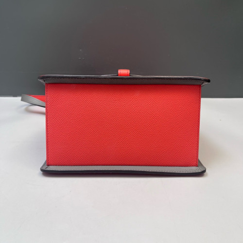 Moynat Madeleine Shoulder Bag Grained Calfskin Red